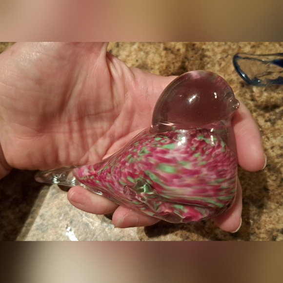 2-Gorgeous Glass Special Paperweights Pinks Browns Blues "Read" - Picture 2 of 10